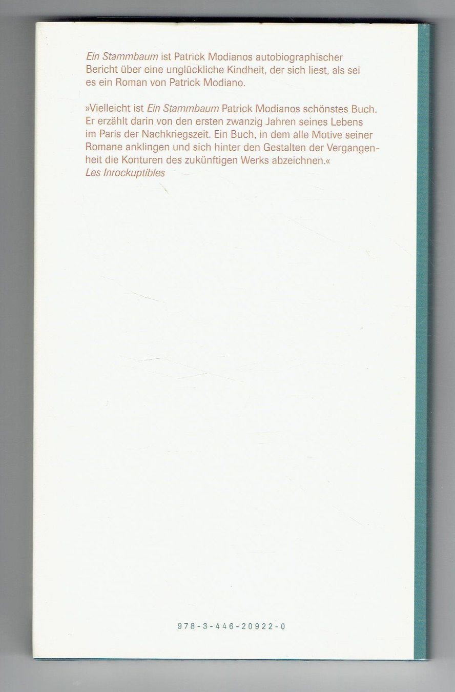 Livres: Patrick Modiano  Ein Stammbaum – Neuf (Voir description) à Flims - Dorf par Stagediver 1