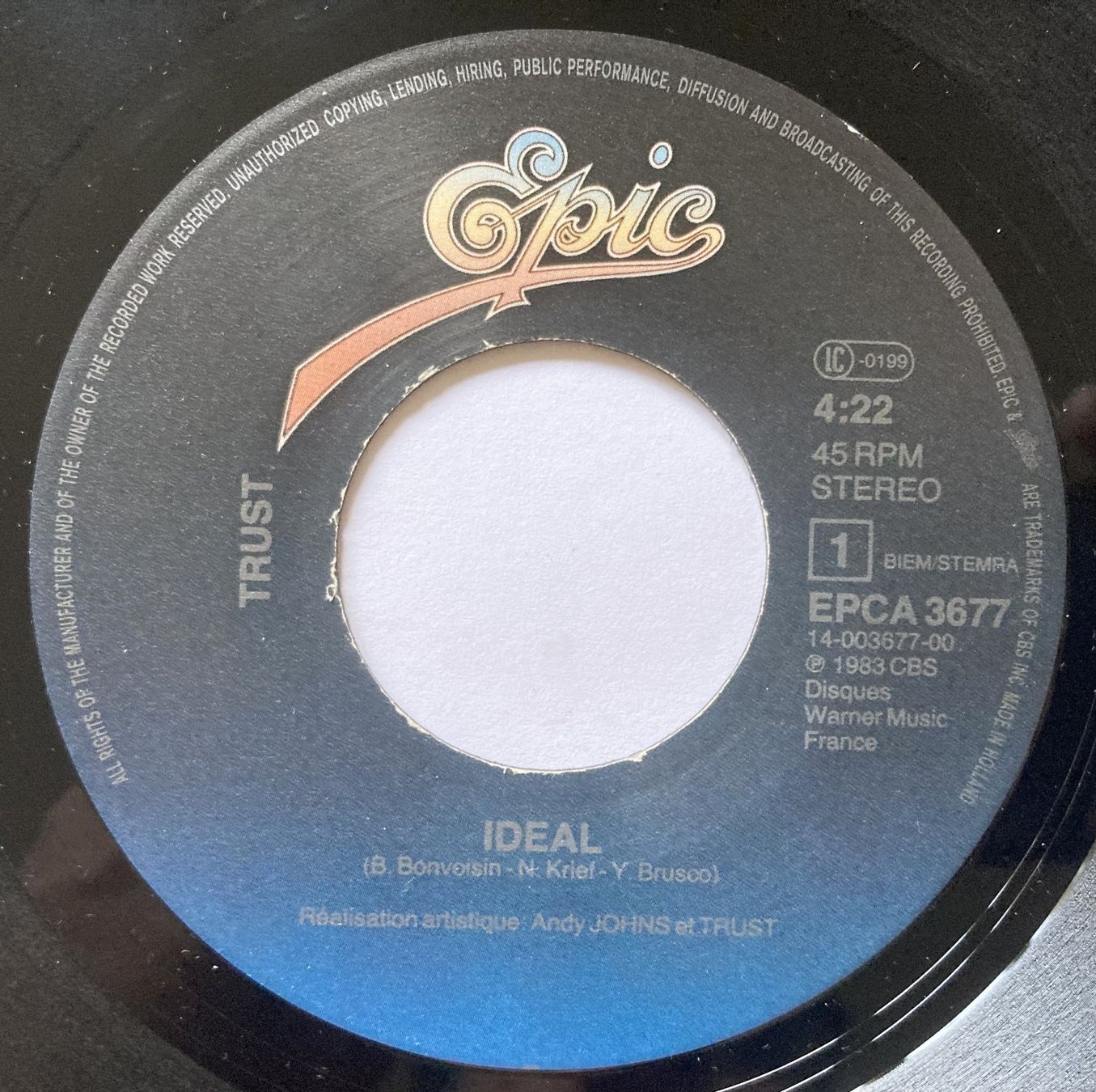 Vinyles: TRUST - IDEAL – D'occasion à Bottens par hotter-than-hell 2