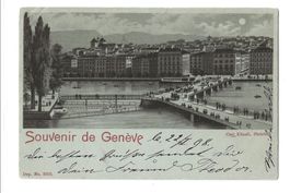 AK 1898 Genf , Litho , Bahnstempel Ambulant + München 🤩