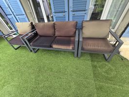 Garten lounge Set Sitzgruppe Aluminum Antrazit