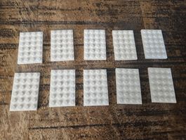 lego 3032 lot de 10 pièces White Plate 4 x 6