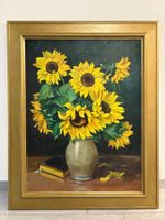 81.5 x 101.5/ H.Blauel/ Öl Gemälde Sonnenblumen