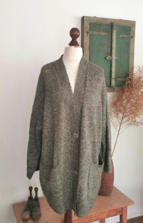 Nile tolle Strickjacke L oversized XL grün/grau