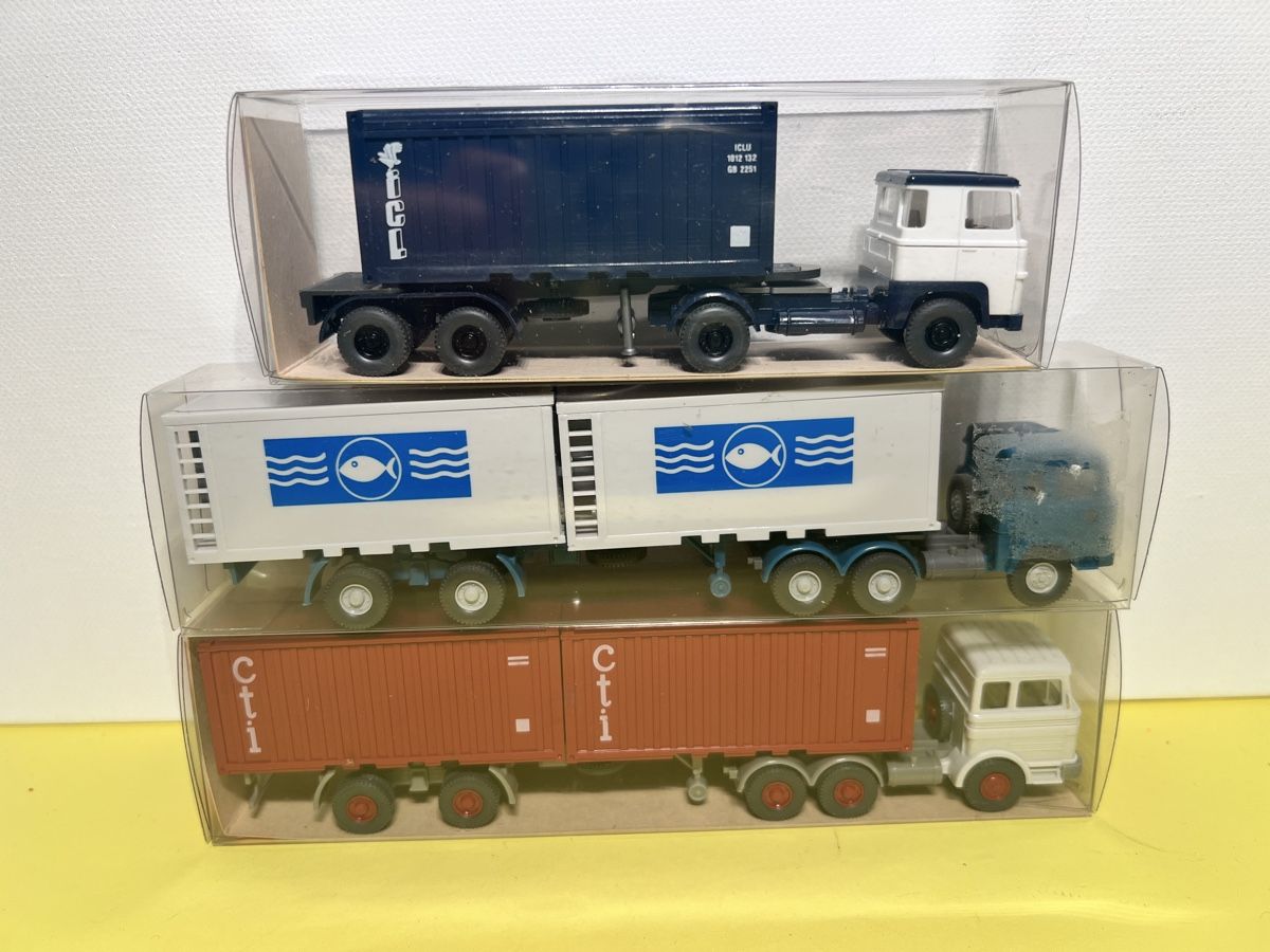 Wiking Modellini d'auto: 3x Wiking Container LKWs in 1/87 – Usato da Weinfelden venduto da Kammerflimmern 1