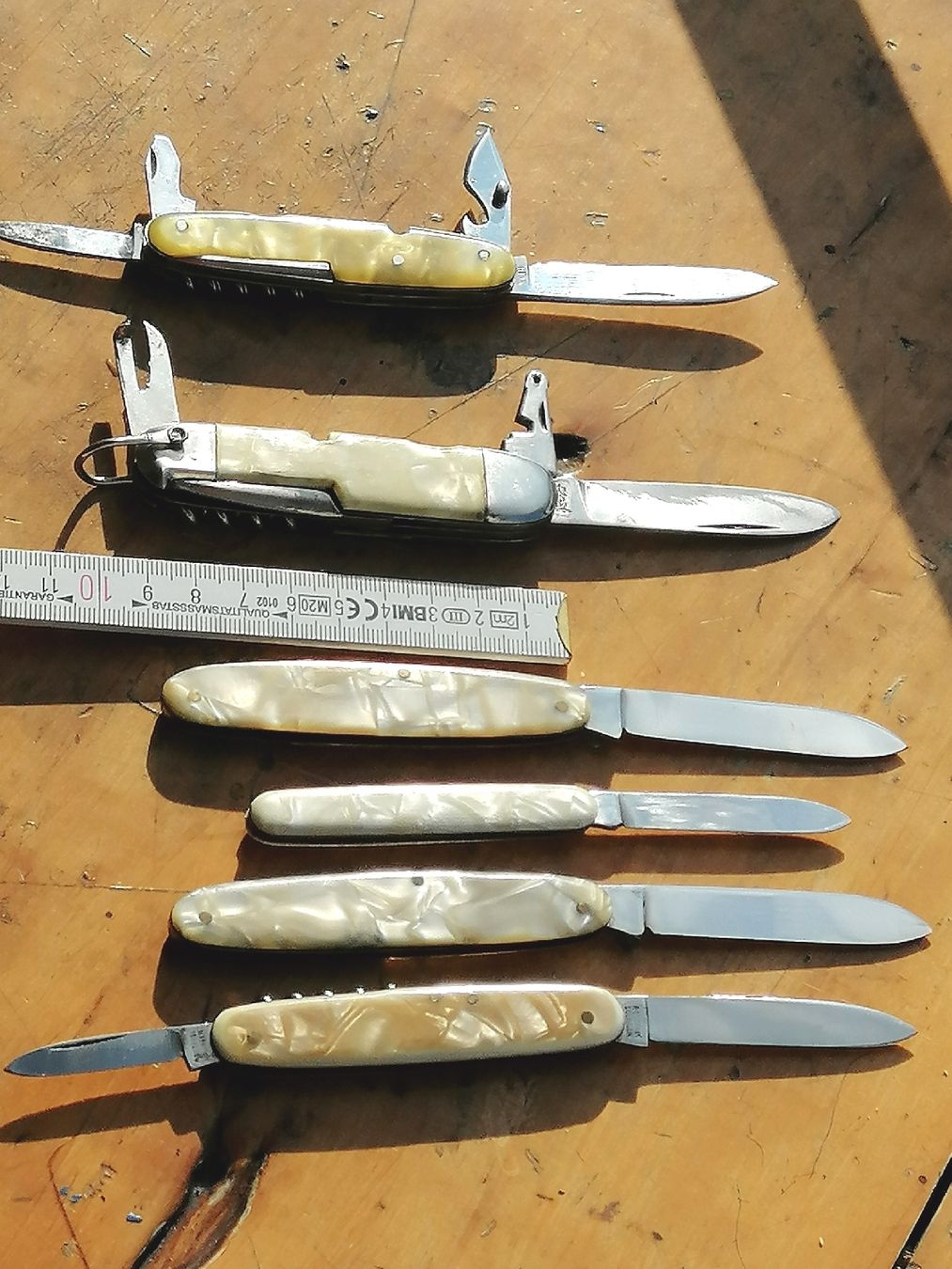 Solingen Accessori: SACKMESSER ALT, EINS MIT GLASSCHNEIDER, 6 STÜCK. – Usato da Maschwanden venduto da OliverM05