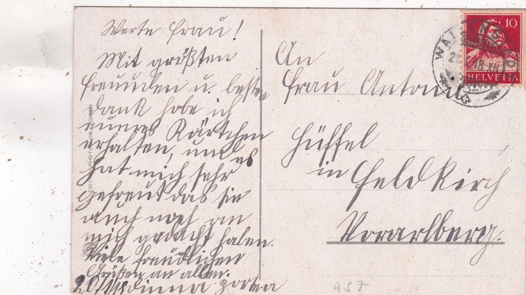 Cartoline postali: Wallenstadt Walenstadt 1918 – Usato da Herisau venduto da Lisegrat2008 1