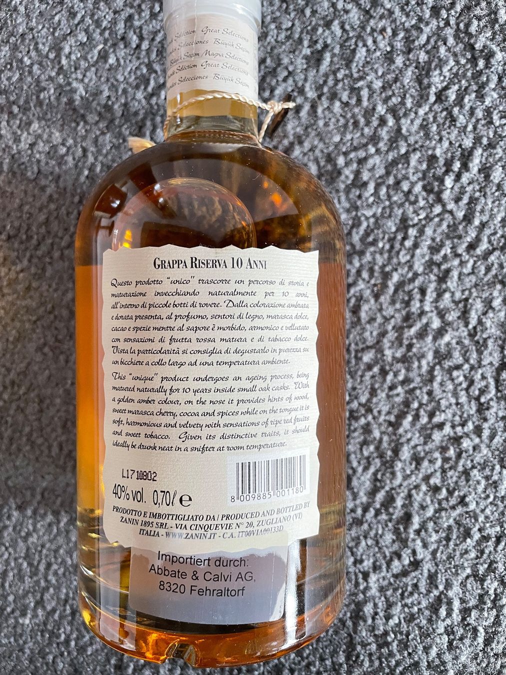 Bevande alcoliche: Grappa Monte Sabotino Invecchiata 10 anni Selezione Gran Ris – Nuovo (secondo la descrizione) da Esslingen venduto da Zeppi1 1