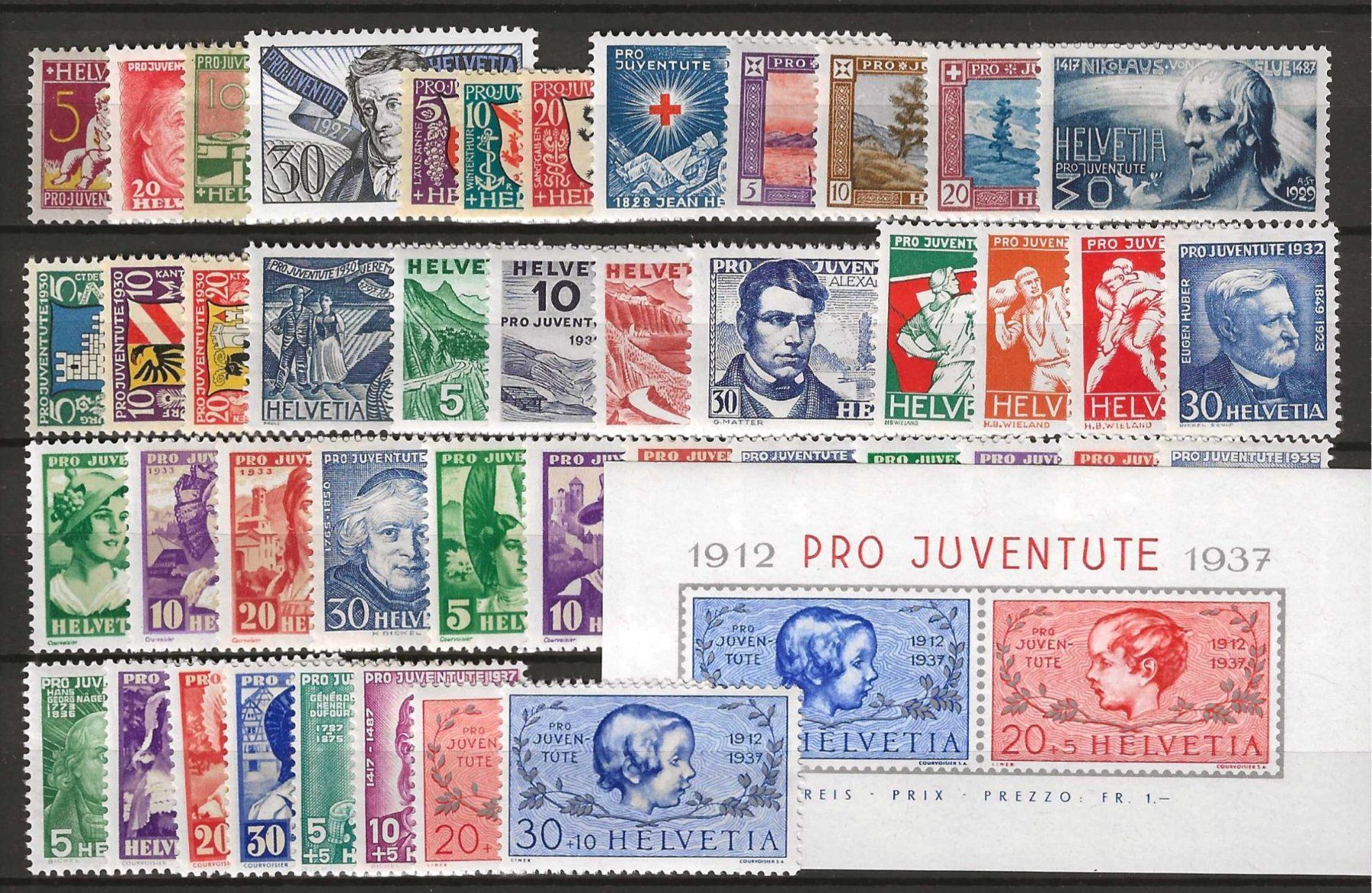Tutti i francobolli: Pro Juventute Nr. J41 - J84, postfrisch ** KP 148.-- – Nuovo (secondo la descrizione) da Gümligen venduto da Geniusbuy