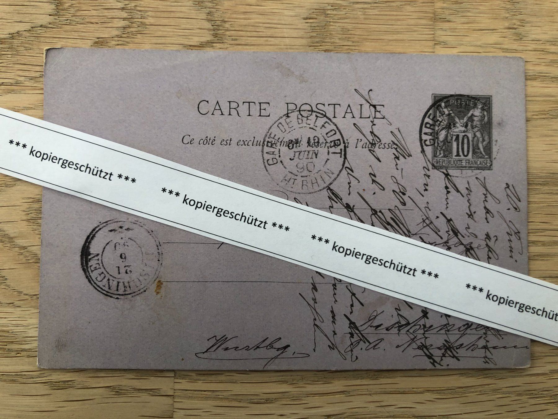 Cartoline postali: 21.6.1890 alte PK Frankreich - ? AK – Usato da Hefenhofen venduto da Bierinder