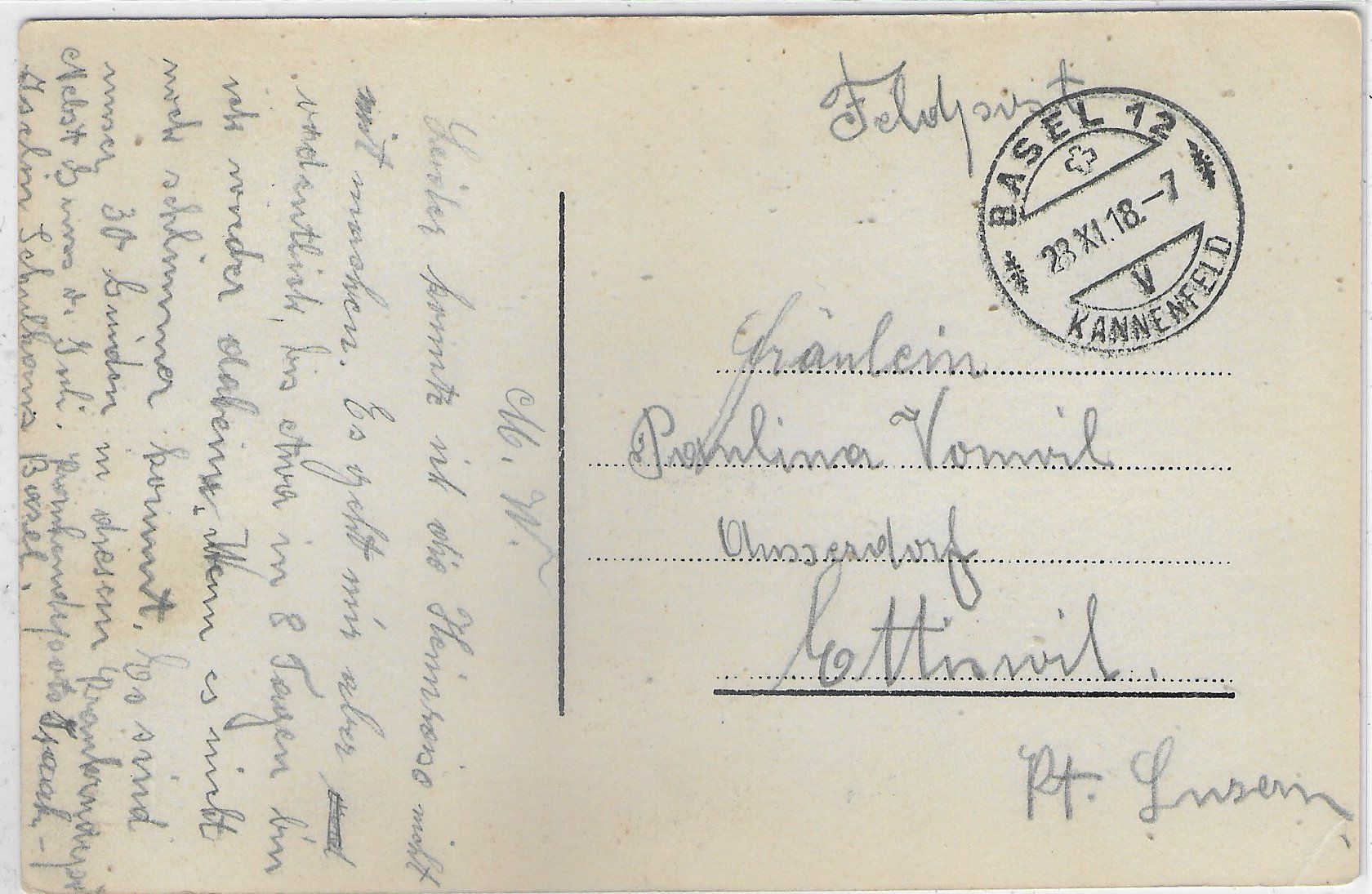 Cartoline postali: Basel - Isaak Iselin Schulhaus – Usato da Ettingen venduto da Kartenplanet 1