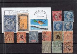 Steckkarte mit BRIEFMARKEN KLASSIK - MADAGASCAR etc.