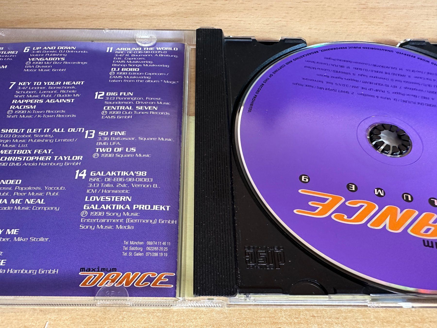 CD: Various – Maximum Dance 9/98 – Usato da Rikon im Tösstal venduto da Alpenmutz 2