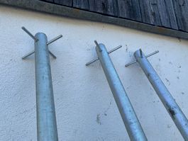 Wäschehänge / Wäsche / altes Aufhängsystem Pfosten verzinkt