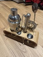 Cocktail Set Edelstahl mit Holzständer gebrauchter Zustand