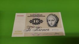 Dänische 10 Kronen Banknote, Jahrgang 1972, Top
