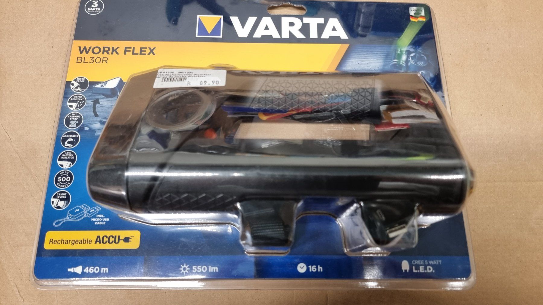 Varta Lampade: Akku-Arbeitsleuchte Varta Work Flex BL30R – Nuovo e nell'imballaggio originale da Rebstein venduto da James-Dean