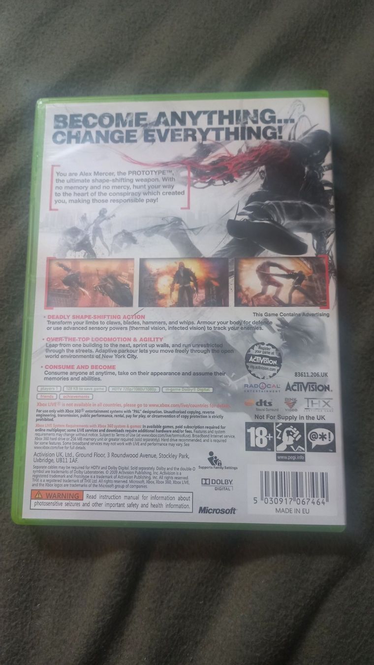 Spiele: Prototype 1 Xbox360 Game – Gebraucht aus Olten von Donatello1984 1
