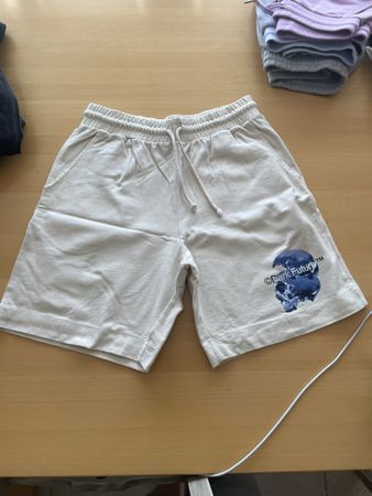 Short Dark Future crème logo skull