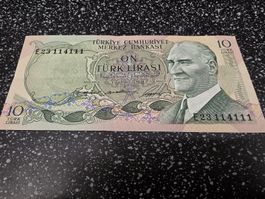 10 Türk Lirasi 1971 banknote Turkey - good condition