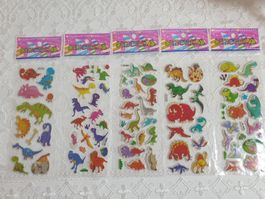 5 x Sticker Aufkleber Etiketten Dinosaurier Kinder Basteln