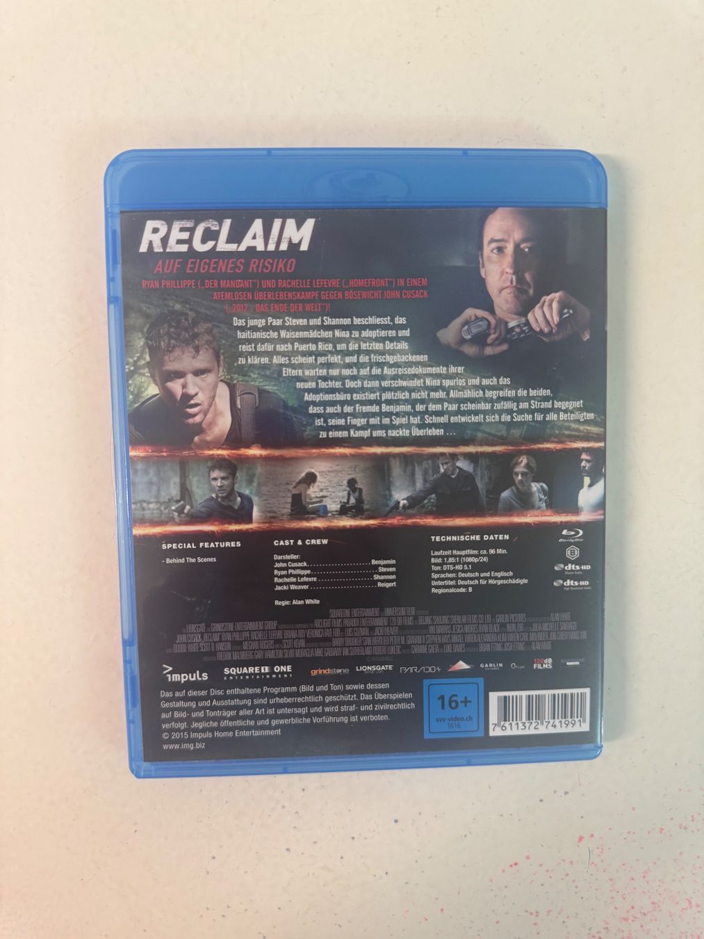 Tous les DVDs: RECLAIM. (BLU-RAY) MIT JOHN CUSACK – D'occasion à Basel par san_2qlq 1