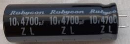 10x condensateur Rubycon ZL 4700uF 10V