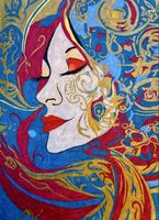 Bild Frau mit Verzierungen guter Zustand 50x70cm