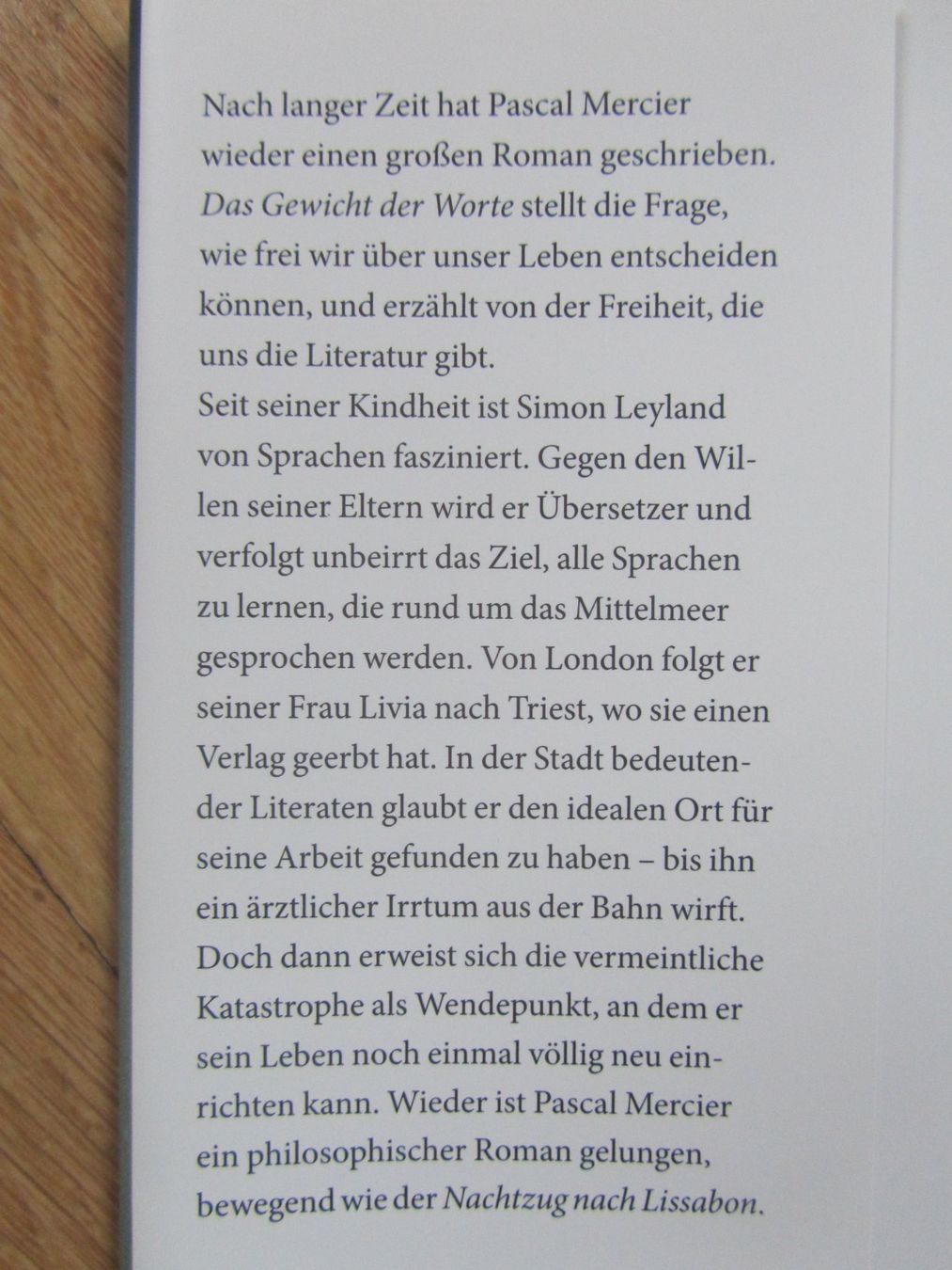 Livres: Pascal Mercier:  Das Gewicht der Worte – D'occasion à Seengen par mikelele 3