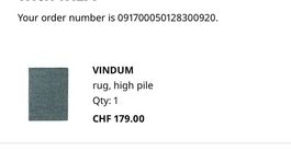 IKEA VINDUM Teppich, hochflor  170 × 230 cm