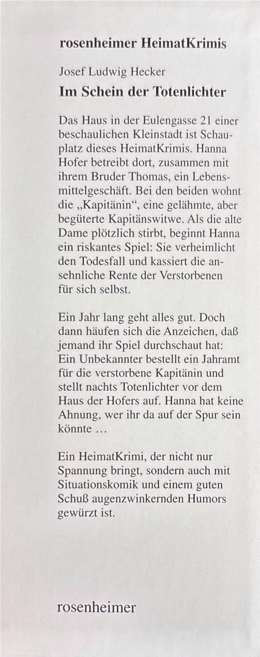 Libri: Hecker Josef L., Der Unschuldsengel – Nuovo (secondo la descrizione) da Sarnen venduto da Livres 3