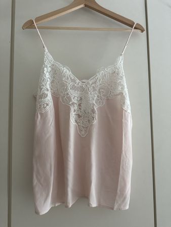 Trägertop mit Spitze rosa Grösse S neu mit Etikett