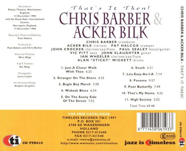 CD: Chris Barber Acker Bilk THAT'S IT THEN! Dixieland Ragtime CD – Usato da Kandergrund venduto da Sososo 1