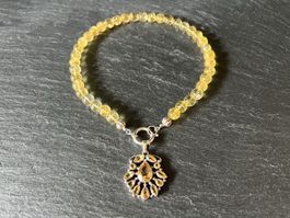 Citrine & Sterling Silver Pendant Necklace