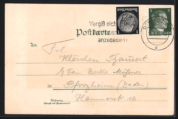 Cartoline postali: Paul Hey: Dresden, Zwinger mit Spazierg – Usato da Berlin venduto da bartko-reher 1