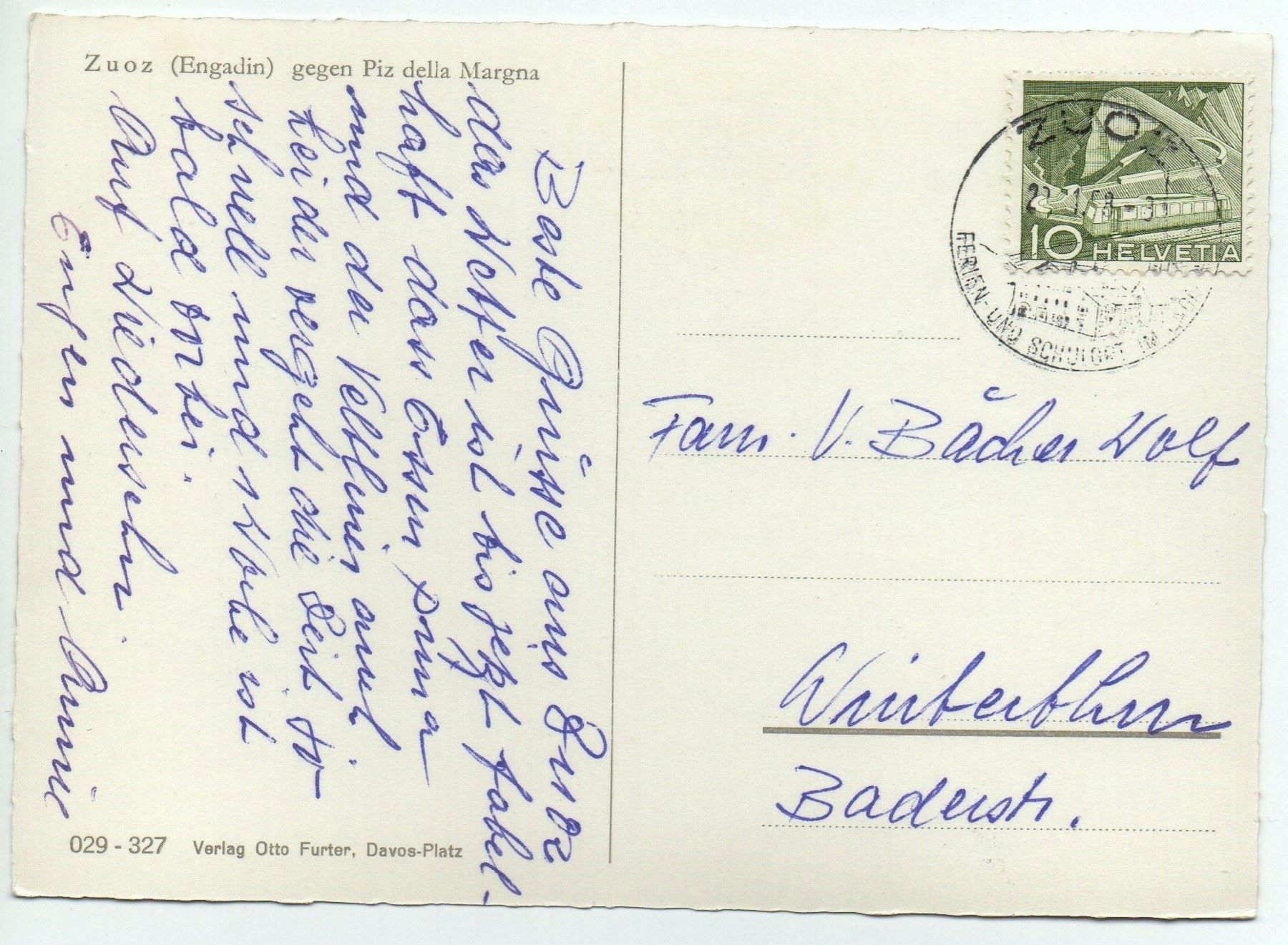 Cartoline postali: ZUOZ im Winter – Usato da Jona venduto da philajona 1