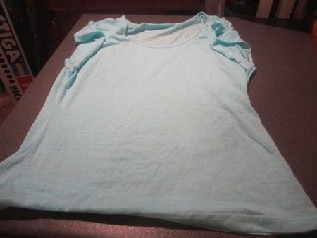 T-Shirt ca. Grösse S, hellblau/weiss ges