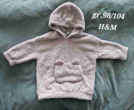 Fleece Kuschel Pullover mit Kapuze Grösse 98/104