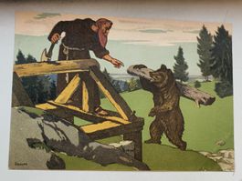 Litho Mono Karte / Der Heilige Gallus Chocolat J. Klaus 1908