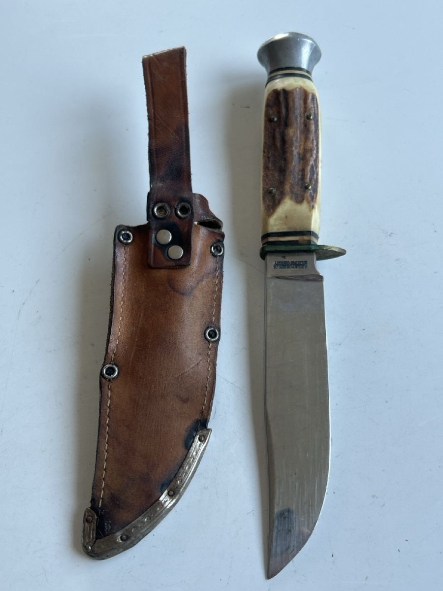 Solingen Zubehör: Jagdmesser mit Hirschhornschale und Scheide(S29) – Gebraucht aus Neuenhof von SchnaeppliAllerlei 2
