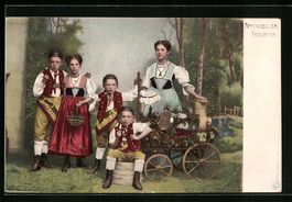 AK Familie in Appenzeller Trachten, 1904