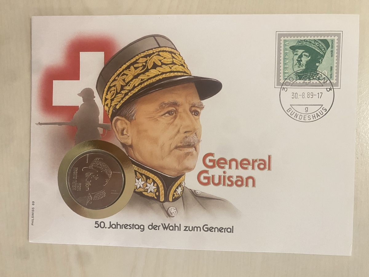 Tutti le monete: Numisbrief 5 Franken Guisan 1989 – Nuovo (secondo la descrizione) da Muralto venduto da Alex1912