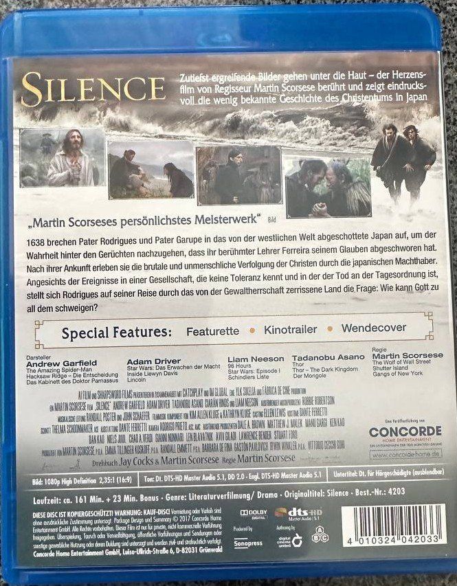 Tutti i DVDs: Silence - Blu-ray - Top Zustand! – Usato da Beringen venduto da Mantafisch1 1