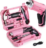 Werkzeugset Rosa 18-tlg. USB-C Akkuschrauber Werkzeugkoffer