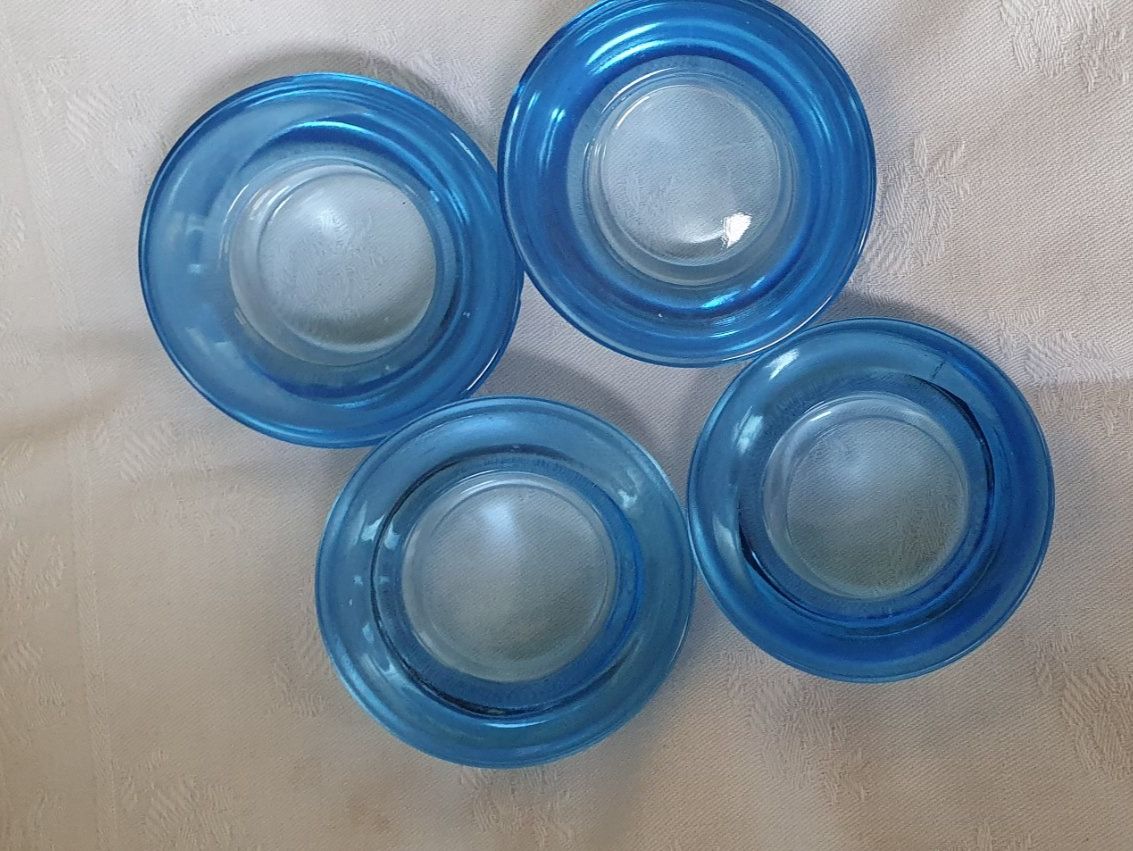 Tutte le decorazioni: 4 Blaue Glas Teelicht Halter – Usato da Läufelfingen venduto da jac_vp95