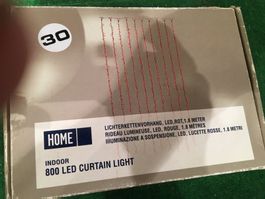 800 LED Lichterkettenvorhang, rot, 1.8 Meter, Winter Deko...