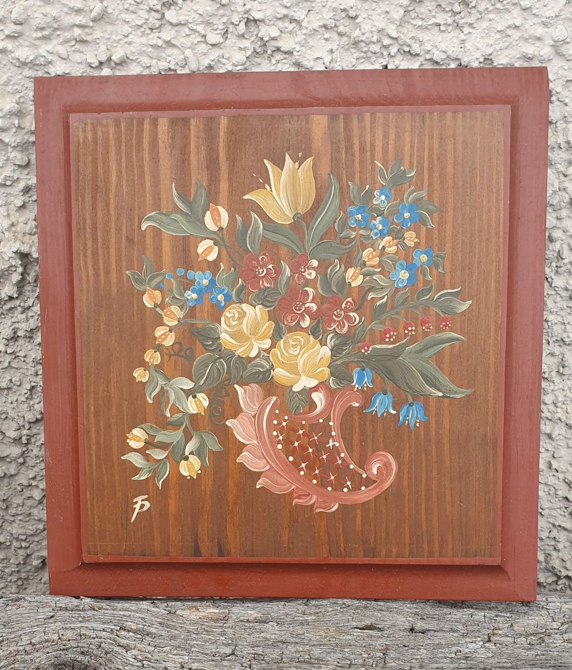 Tutte le decorazioni: Holz Decor mit Bauernmalerei 28x27 – Usato da Schaffhausen venduto da Daco5