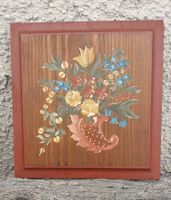 Holz Decor mit Bauernmalerei 28x27