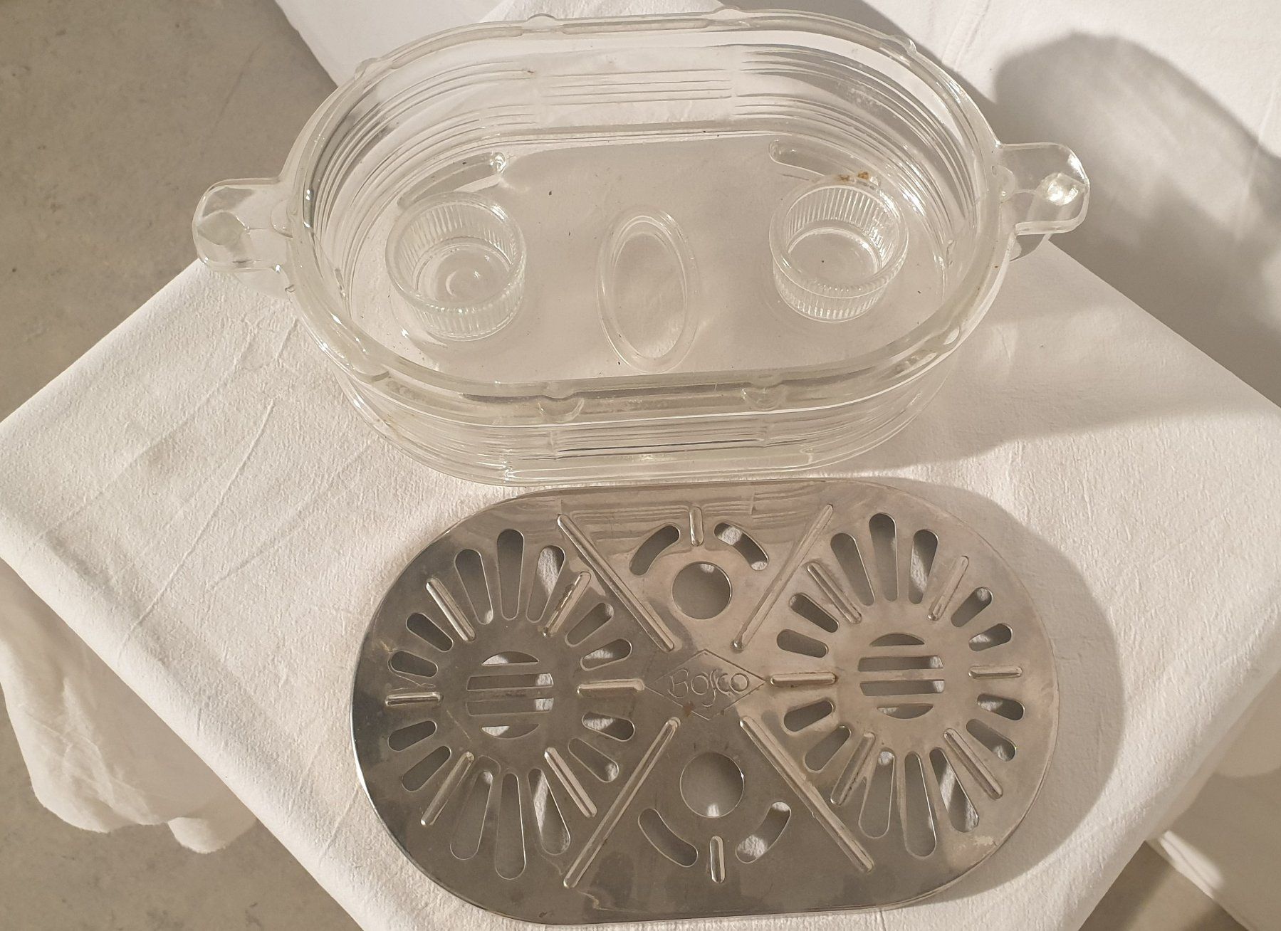 Piatti di portata: Kerzen-Rechaud Glas Art-Deo Design – Usato da Zürich venduto da Bobesfee 2