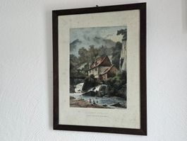Gravure du Martinet de Roche Moutier Berne Jura Bernois rare