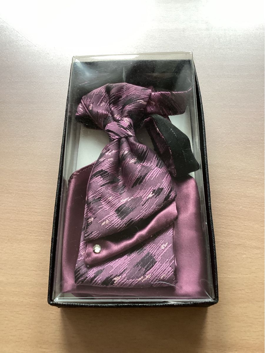 Cravatte: Krawatte kurz mit Einstecktuch, Vintage – Usato da Wassen UR venduto da SABDOM 3